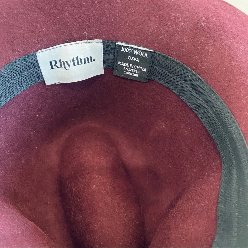 Rhythm 100% wool maroon hat_4